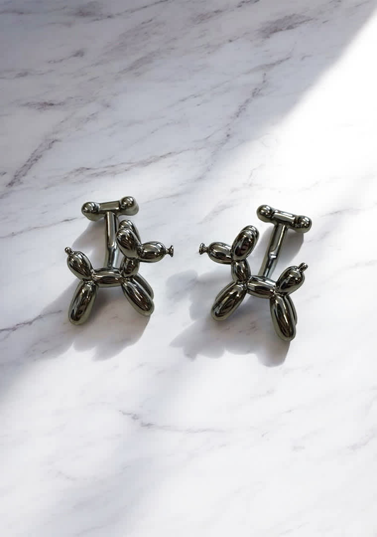 Balloon-Dog-Cufflinks_-Black-Rhodium---C630BK