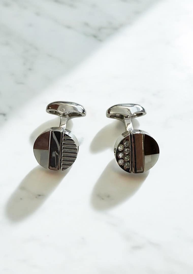 Rotary-Round-Cufflinks_-Black---C471BK